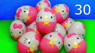 30 surprise eggs with toys HELLO KITTY and LPS!  Compilation for BABY