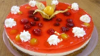 Праздничный торт с желе и ягодами - видео рецепт