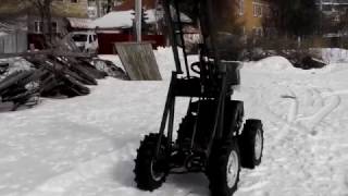 Обзор самодельного мини погрузчика часть 1.