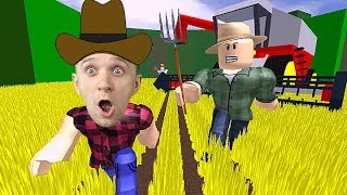 Побег от Злого Фермера Дядюшки Джо в ROBLOX приключения мульт героя как видео летсплей от FFGTVо