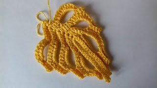 Резной листик крючком для ирландского кружева.  Сarved leaflet for Irish lace