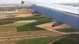 Landing in Tel Aviv Ben Gurion Airport (TLV) Flying From Milano Malpensa (MXP) Day time HD 720p