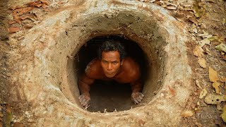 Build Most Secret Underground Tunnel House with Sunlight Swimming pool