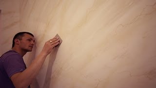 Нанесение венецианской штукатурки - имитация мрамора