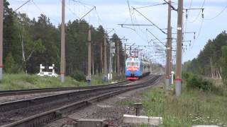 Электровоз ЭП1П 074 С пассажирским поездом  Улан Удэ Северобайкальск  Вос Сиб жд Бурятия
