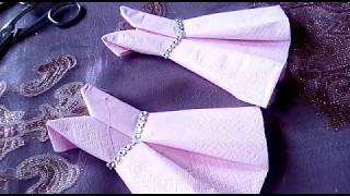 طي مناديل الورقية على شكل فستان pliage de serviette forme robe