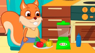 Famille d'Écureuil - Jus De Légumes Maison Animé 2022 en Français