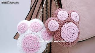 Амигуруми: схема Брелок "Кошачья Лапка". Игрушки вязаные крючком - Free crochet patterns.