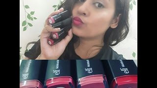 ELF Moisturizing Lipstick + Lip swatches on indian /brown/ olive skintone