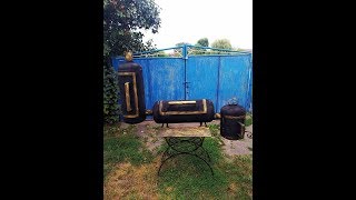 Мангал-коптильня-смокер-барбекю из газового баллона своими руками.