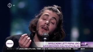 Nyolcadik lett Pápai Joci az Eurovíziós Dalfesztiválon - M1 Híradó Este (2017.05.14 19:30)