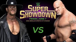 WWE  Undertaker vs Goldberg at super showdown, super showdown date,matches and winner prediction ,RJ