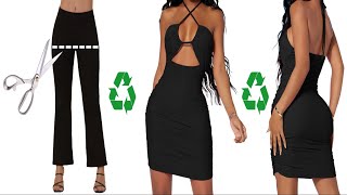 ¡NUNCA Has Visto Una TRANSFORMACIÓN Como Esta! - TRANSFORM - RECYCLE Pants - How To Make EASY DRESS?