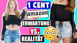 1 CENT AMAZON KLEIDUNG: Werbung VS. Realität! Live Anprobe + IHR stimmt ab! ??