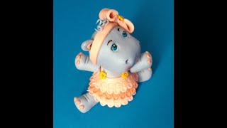 Фигурки на торт из мастики. Домашняя мастика . Бегемотик на шпагате.