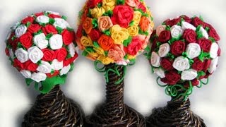 ▬► Цветы из бумаги. Часть IV. Топиарий / Flower topiary