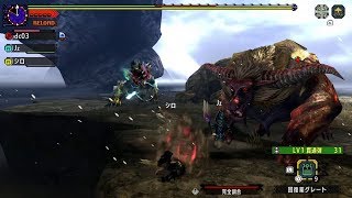 MHXX 村★10 獰猛雷狼/激昂金獅/天廻龍 高難度：龍歴院からの挑戦状 勇氣重弩 到底是誰想出把這兩隻放在禁足地同場的鬼主意？！這不是只能逃跑了嗎？！ NS Ver.