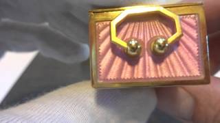 Antique sub miniature enamel (rare orchid pink) carriage clock