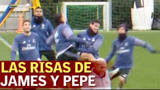 James vuelve a tope: bromeó con Pepe