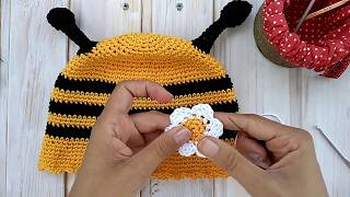 Как связать шапочку "Пчёлку" (быстрое видео). How to crochet a Bee Hat (quick video).