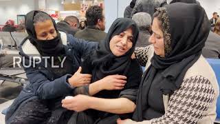 Mournful families at Erbil airport as bodies of 16 migrants drowned in English Channel repatriated