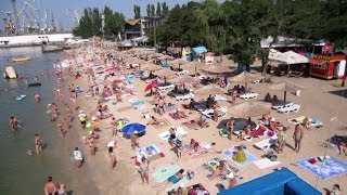 Видео(hd),центральный пляж города Бердянска