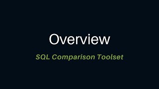 IDERA SQL Comparison Toolset Overview