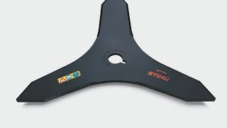 Мотокоса STIHL, установка металлического режущего инструмента (нож для густой поросли 250 мм)