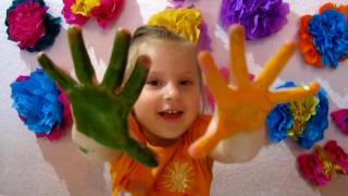 Рисуем пальчиками и ладошками Видео для детей  Drawing the fingers and palms