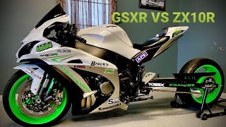 Two of the FASTEST motorcycles Face Off HEAD TO HEAD. GSXR 1000 vs ZX10R .. Suzuki VS Kawasaki