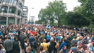 March For Europe: Never too old for a shoulder ride!