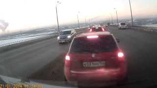ДТП на Мызинском мосту. Нижний Новгород 21.01.2014