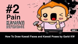 Kawaii reference - #2 Pain - How to Draw Faces and Poses by Garbi KW
