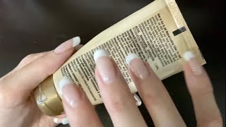 ASMR Tapping Skincare Products with Long Nails