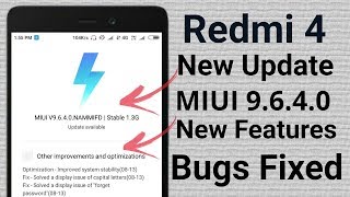 MIUI 9.6.4.0 Stable Update For REDMI 4