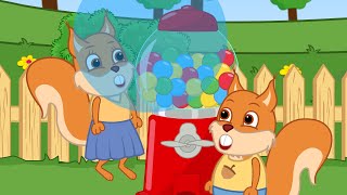 Famille d'Écureuil - Boules De Machine à Gommes Animé 2020 en Français