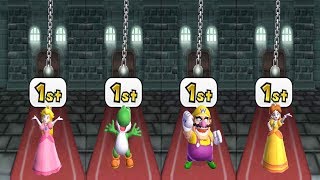 Mario Party 9 - All Funny Minigame Battles - Peach Vs Yoshi  Vs Wario Vs Daisy (Master Difficulty)
