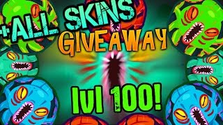 AGARIO LEVEL 100 ACCOUNT GIVEAWAY + ALL SKINS !! - Agar.io Giveaway