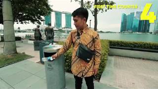 Pertama kali buang sampah di Singapore!