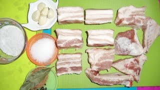 Солим сало в банке.Рецепт засолки сала в рассоле