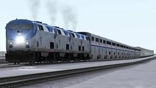 TS2015 HD EXCLUSIVE: Amtrak P42DC Quadruple Header Leads 44 Car Auto Train Over Cajon Pass Sub