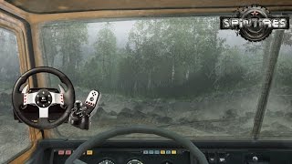 SpinTires | Steering Wheel Test | Logitech G27 | Wheel Cam