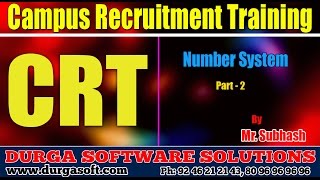 Campus Recruitment Training (CRT) |Aptitude| Number System Part - 2