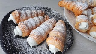 СЛОЕНЫЕ ТРУБОЧКИ С БЕЛКОВЫМ КРЕМОМ как в детстве