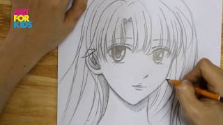 Drawing cute girl manga step by step