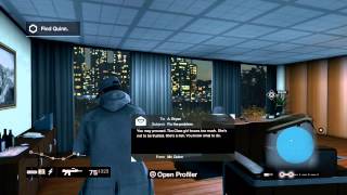 Watch Dogs - No Turning Back: Lucky Quinn's Office: Clara Text, Quinn Audio Log 08, Open Shutters