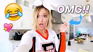 Trying On My Cheerleading Uniform!!