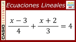 ECUACIONES LINEALES - Ejercicio 13 - ft. Casio Classwiz