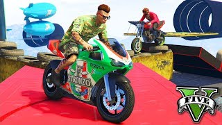 GTA V Online: PARKOUR BOLADO DE MOTO PELO CÉU!!