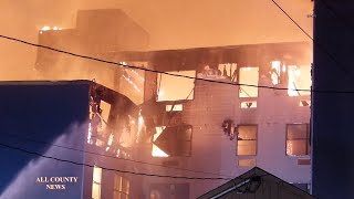 BOUND BROOK - Massive 7-Alarm Fire on East Main Street
